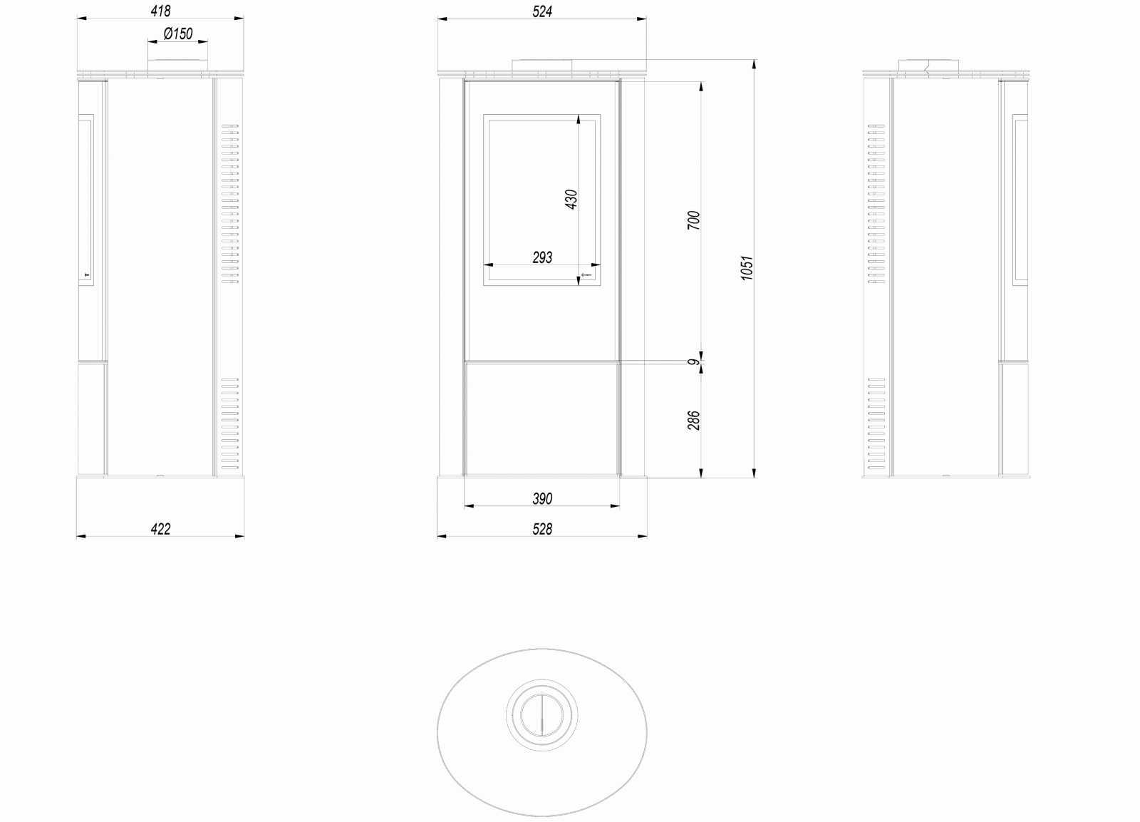 dimenzii na plinska pecka AB